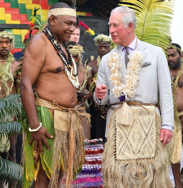The prince received a welcome fit for a king when he visited the South Pacific arhipelago