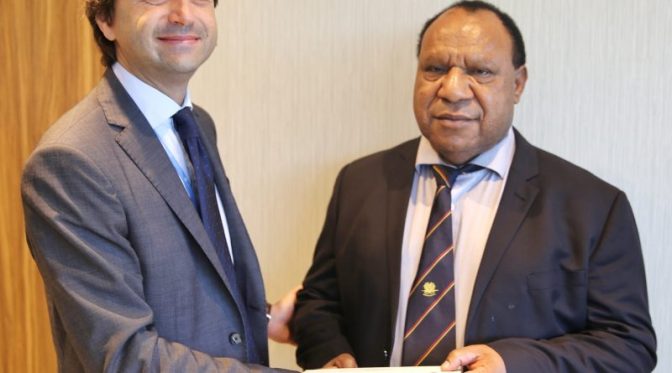 United Nations Resident Coordinator for PNG presented his credentials to Foreign Affairs Minister, Rimbink Pato. Mr Gianluca Rampolla