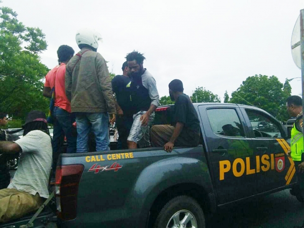 West Papuans arrested by Indonesian police during the Solomon Islands Government's delegation visit.