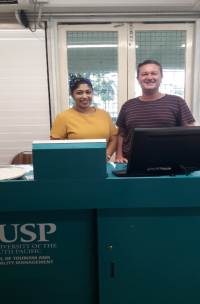 Postgraduate students Karishma Sharma and Mani Mate. Picture: SUPPLIED