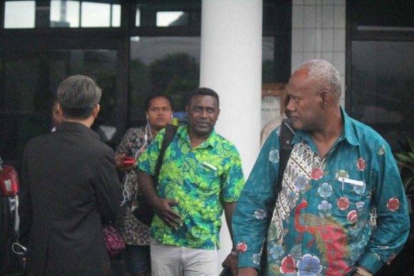 The SI delegation that traveled to West Papua arriving into Sentani Airport in Indonesia's Papua province on 24 April 2018.
