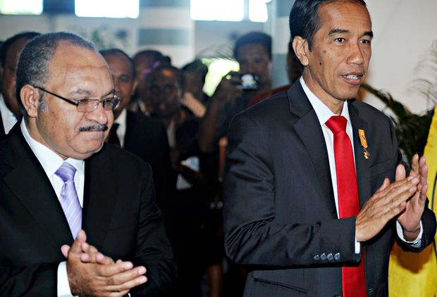 PNG PM Peter O'Neil and Indonesia president Joko Widodo Photo: supplied