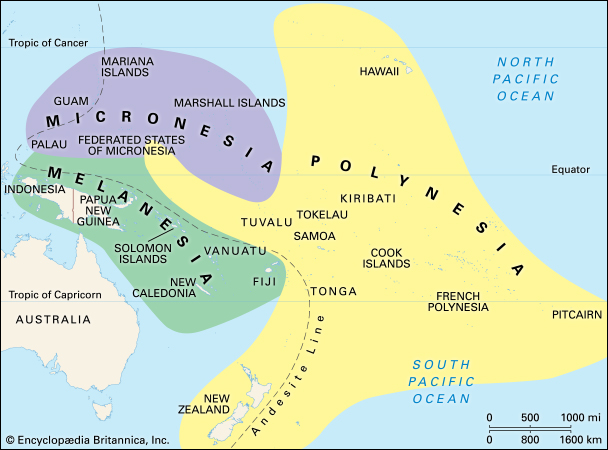 South Pacific Islands Map: Melanesia, Polynesia, Micronesia