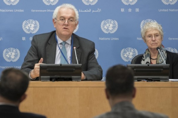 Jose Antonio Ocampo, ketua Committee for Development Pocy (CD) (kiri) dan Anggota CDP, Diane Elson, profesor di University of Essex di Inggris (Foto: UN)